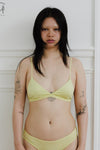 BASERANGE Mississippi bra narrow series collection bamboo fiber bamboo cotton soft underwear France BAS-BRMI-BL-SP24-LVHUANG green and yellow